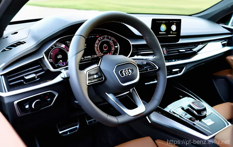 벤츠 GLC 쿠페와 아우디 Q5 스포츠백 비교 - **Prompt:** An aggressive and dynamic Audi Q5 Sportback driving confidently on a scenic, winding roa...