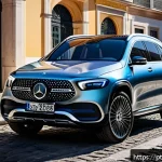 벤츠 EQB와 쉐보레 볼트 EUV 비교 - A sleek, modern Mercedes-Benz EQB electric SUV parked on a cobblestone street in Lisbon, Portugal, s...